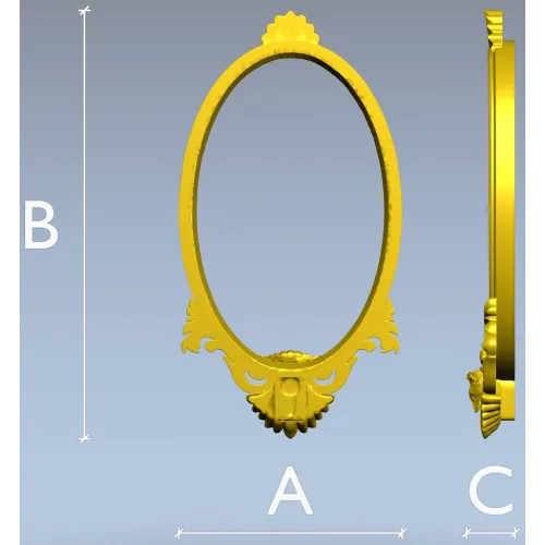 Baroque Oval Frame STL for CNC Milling
