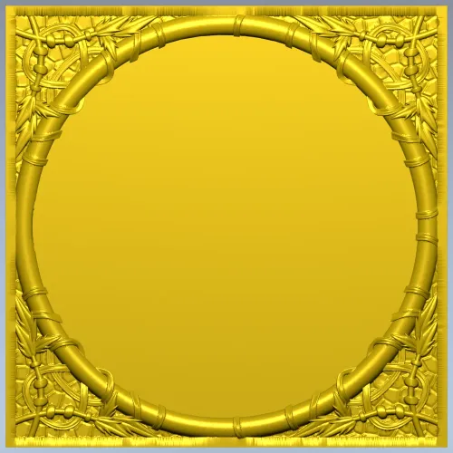 Bamboo Circle Relief Panel - STL 3D model for CNC