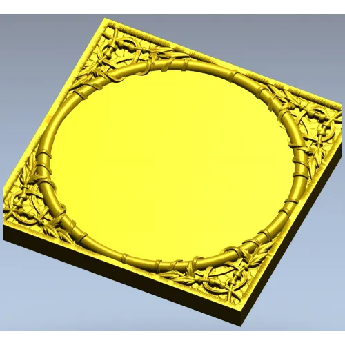 Bamboo Circle Relief Panel - STL 3D model for CNC