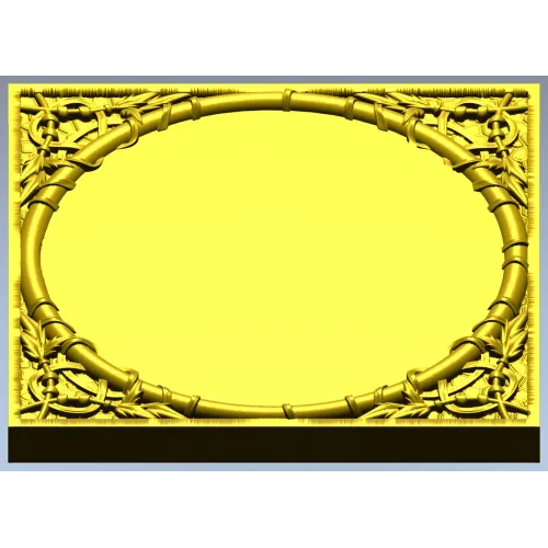 Bamboo Circle Relief Panel - STL 3D model for CNC