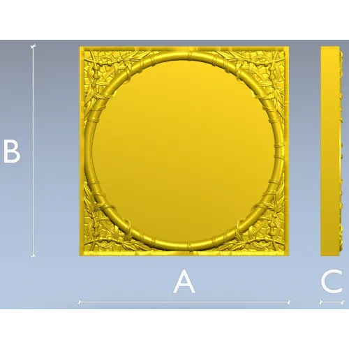 Bamboo Circle Relief Panel - STL 3D model for CNC