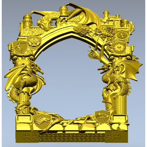 Draconic Gate archway STL for CNC