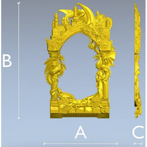 Draconic Gate archway STL for CNC
