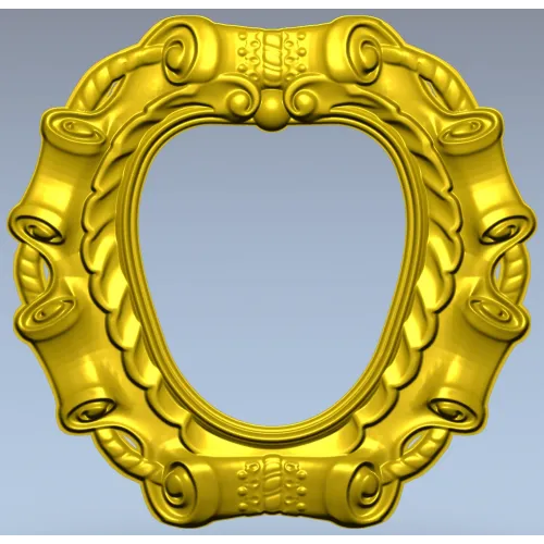 Baroque Ribbon Frame - STL 3D model for CNC