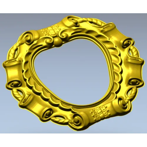 Baroque Ribbon Frame - STL 3D model for CNC