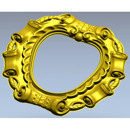 Baroque Ribbon Frame - STL 3D model for CNC
