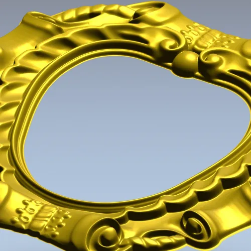Baroque Ribbon Frame - STL 3D model for CNC