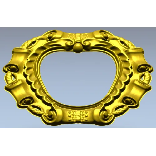 Baroque Ribbon Frame - STL 3D model for CNC