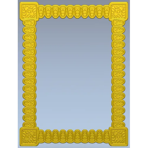 Baroque Beaded Decorative Frame - STL 3D model for CNC