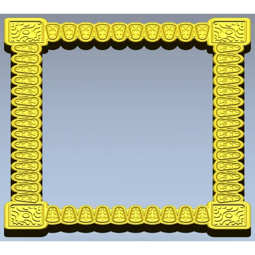 Baroque Beaded Decorative Frame - STL 3D model for CNC
