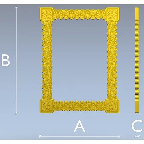 Baroque Beaded Decorative Frame - STL 3D model for CNC