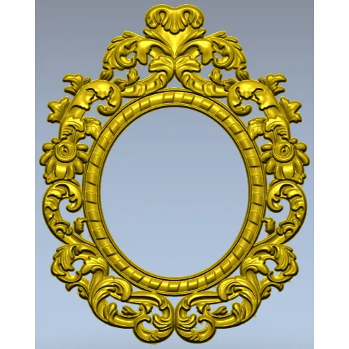 Ornamental Baroque Oval Frame STL for CNC Milling