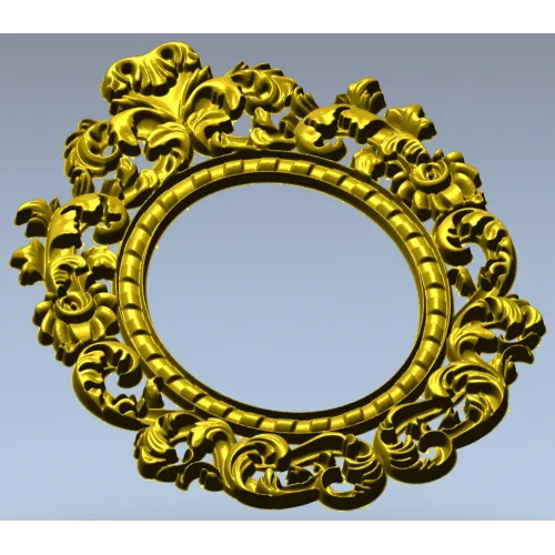 Ornamental Baroque Oval Frame STL for CNC Milling