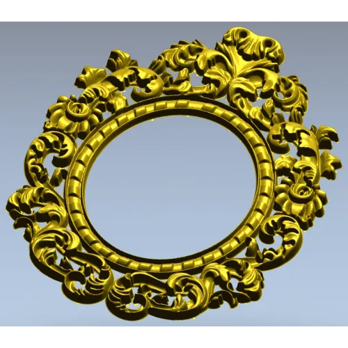 Ornamental Baroque Oval Frame STL for CNC Milling