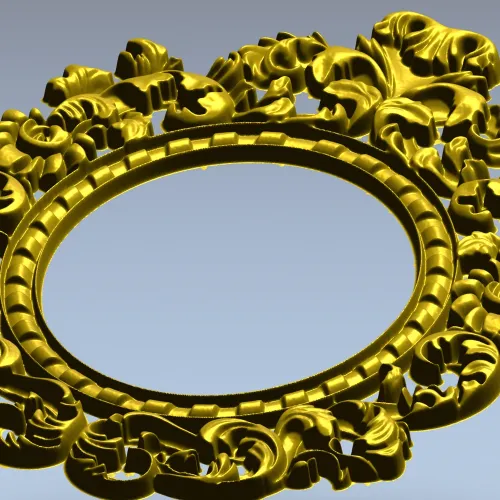 Ornamental Baroque Oval Frame STL for CNC Milling