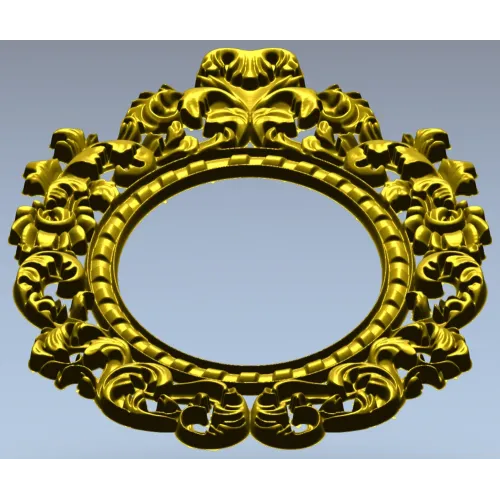 Ornamental Baroque Oval Frame STL for CNC Milling
