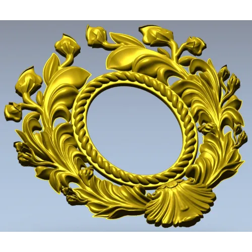 Ornate Acanthus Oval Frame - 3D STL for CNC