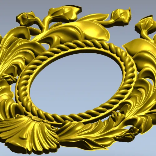 Ornate Acanthus Oval Frame - 3D STL for CNC