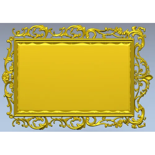 Ornate Rectangular Frame STL 3D Model for CNC