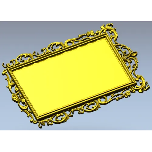 Ornate Rectangular Frame STL 3D Model for CNC