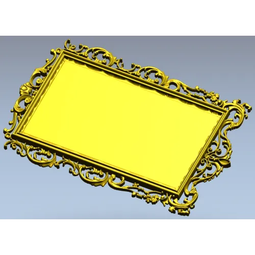 Ornate Rectangular Frame STL 3D Model for CNC