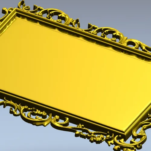 Ornate Rectangular Frame STL 3D Model for CNC