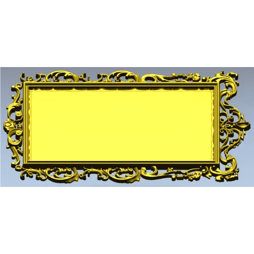 Ornate Rectangular Frame STL 3D Model for CNC