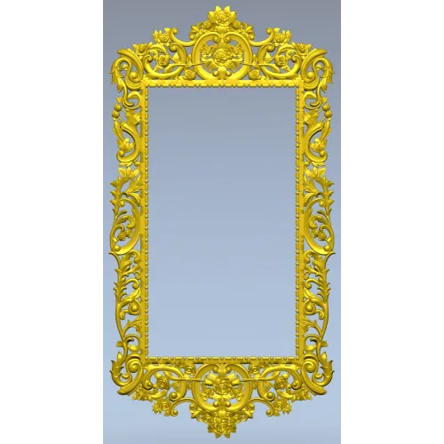 Ornate Rococo Frame STL for CNC Router and Wood Carving
