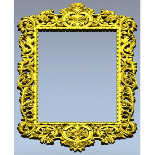 Ornate Rococo Frame STL for CNC Router and Wood Carving
