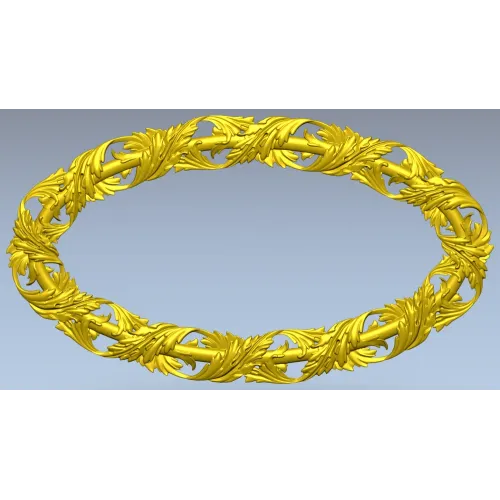Ornate Acanthus Oval Frame - STL 3D Model for CNC
