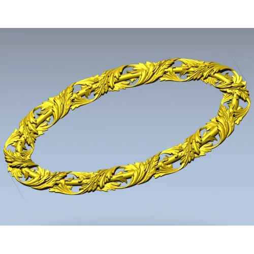 Ornate Acanthus Oval Frame - STL 3D Model for CNC