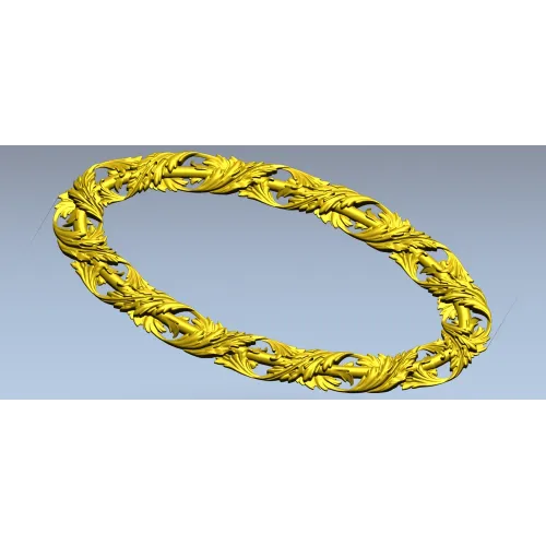 Ornate Acanthus Oval Frame - STL 3D Model for CNC