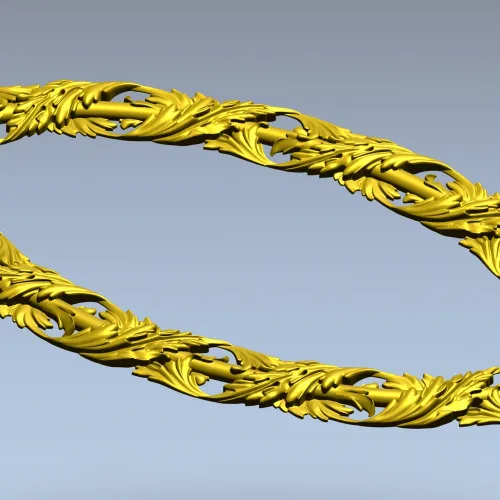 Ornate Acanthus Oval Frame - STL 3D Model for CNC