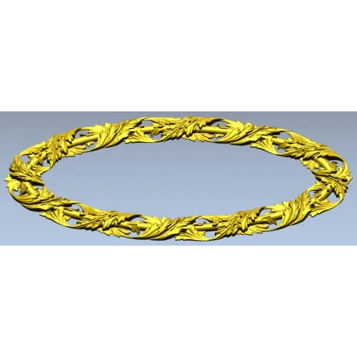 Ornate Acanthus Oval Frame - STL 3D Model for CNC