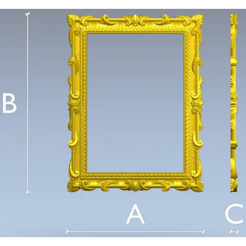 Baroque Ornamental Frame STL for CNC Milling