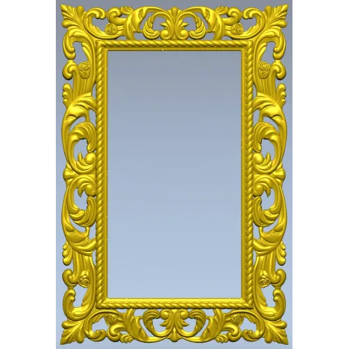 Ornate Rococo Rectangular Frame STL for CNC