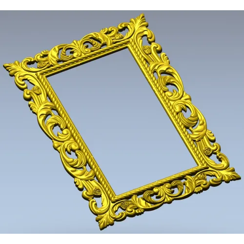Ornate Rococo Rectangular Frame STL for CNC