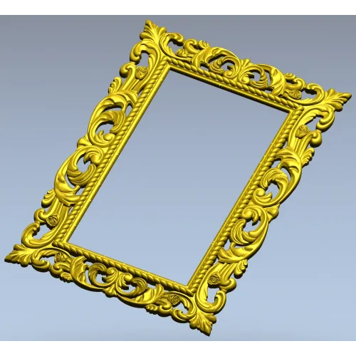 Ornate Rococo Rectangular Frame STL for CNC
