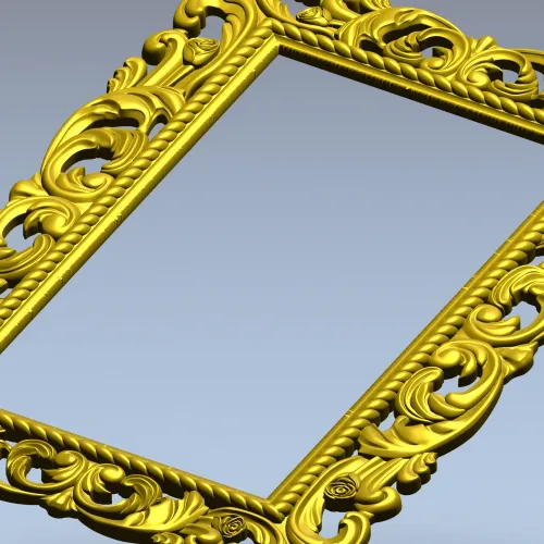 Ornate Rococo Rectangular Frame STL for CNC