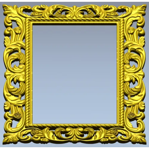 Ornate Rococo Rectangular Frame STL for CNC