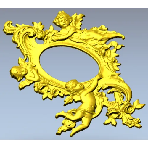 Rococo Cherub Oval Frame STL