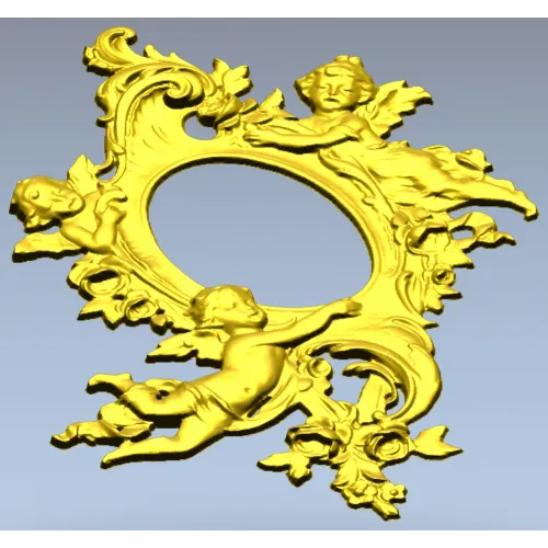 Rococo Cherub Oval Frame STL