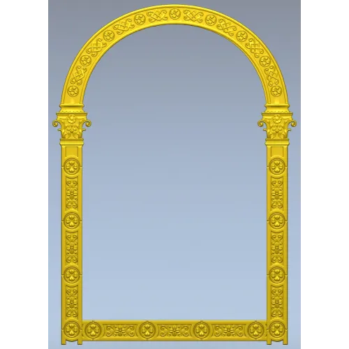 Rosette Arch - ornamental arched frame STL 3D model for CNC