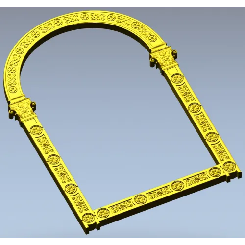 Rosette Arch - ornamental arched frame STL 3D model for CNC