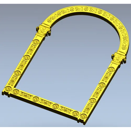 Rosette Arch - ornamental arched frame STL 3D model for CNC