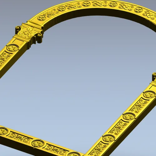 Rosette Arch - ornamental arched frame STL 3D model for CNC