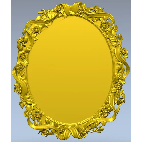 Ornate Oval Frame 3D Model STL for CNC