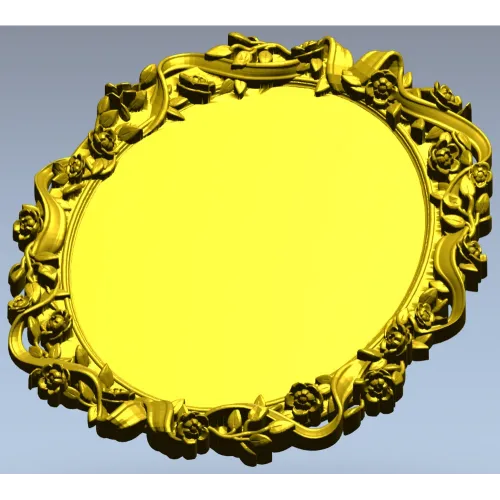 Ornate Oval Frame 3D Model STL for CNC
