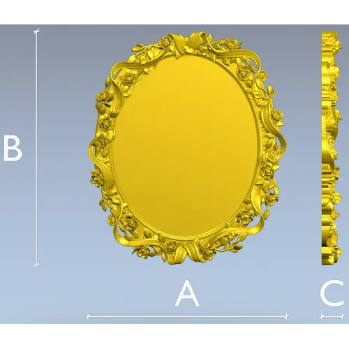 Ornate Oval Frame 3D Model STL for CNC