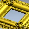 Квадратная барочная рамка STL для ЧПУ - орнамент с уголками